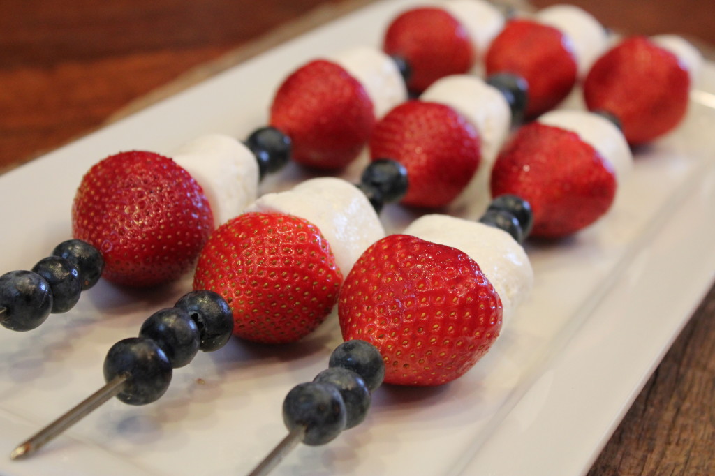 Patriotic fruit skewers