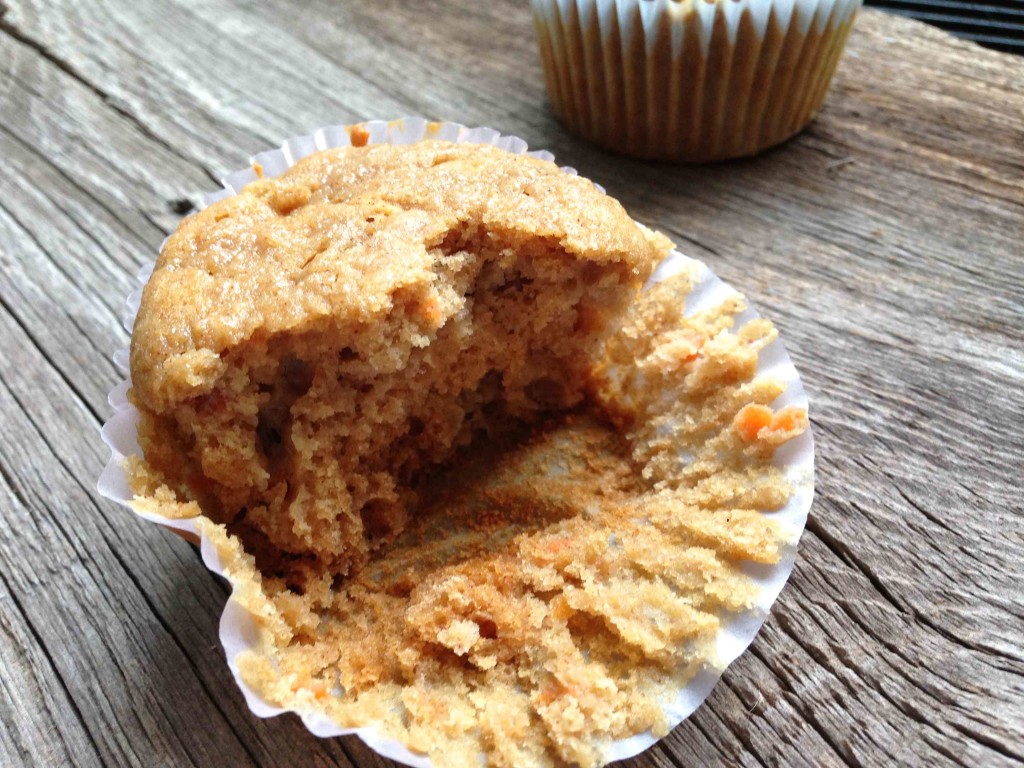 Whole wheat carrot applesauce muffins