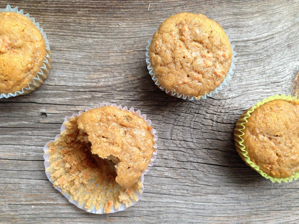 Whole wheat carrot applesauce muffins