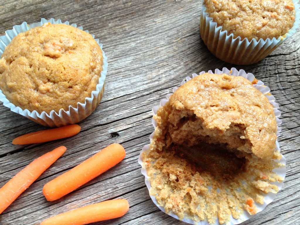 Whole wheat carrot applesauce muffins
