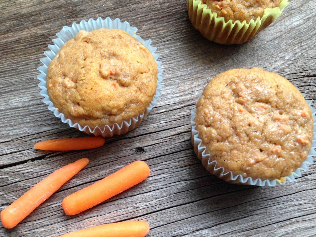 Whole wheat carrot applesauce muffins