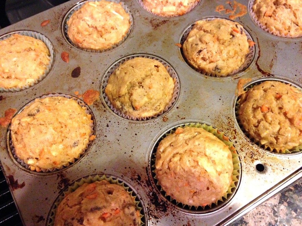 Whole grain morning glory muffins