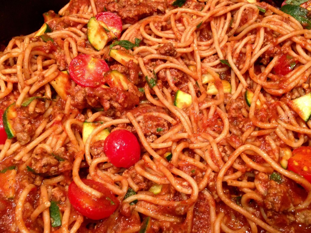Spicy Spaghetti with Beef & Vegetables